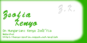 zsofia kenyo business card